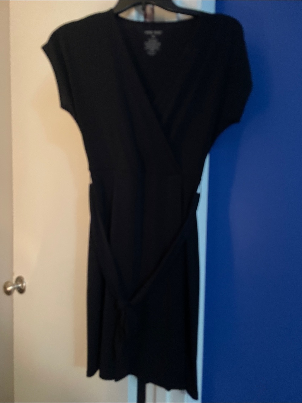 Nine West Black Midi Wrap Dress
